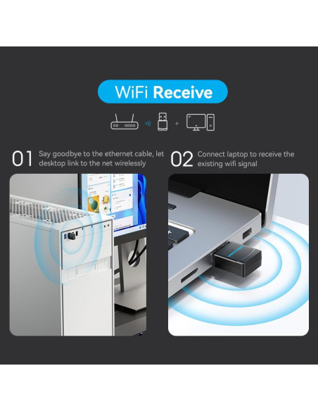 WRL ADAPTER USB 2.4G/5G WI-FI/KDSB0 VENTION