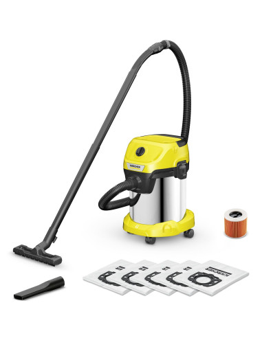 Vacuum Cleaner, KARCHER, Wet and dry vacuum cleaner WD 3 S V-17/4/20 + 4 FB, 1000 Watts, Suction power 230W, Capacity 17 l, Noi