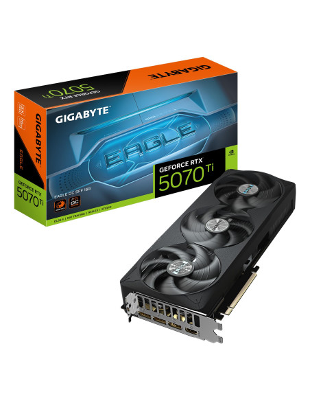 Graphics Card, GIGABYTE, NVIDIA, GeForce RTX 5070 Ti, 2542 MHz, 16 GB, GDDR7, 256 bit, PCI Express x16 5.0, Active, GV-N507TEAG