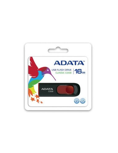 MEMORY DRIVE FLASH USB2 16GB/BLACK/RED AC008-16G-RKD A-DATA