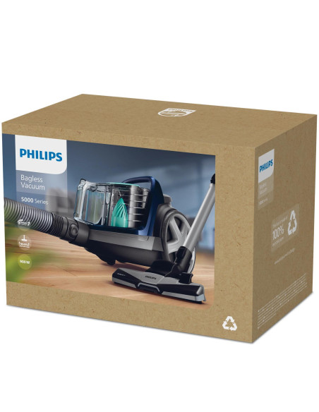 Vacuum Cleaner, PHILIPS, Bagless, 900 Watts, Capacity 1.5 l, Noise 77 dB, Dark Grey, Weight 5.3 kg, FC9556/09