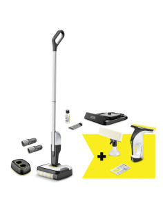 Vacuum Cleaner, KARCHER, FC 2-4 + WV 4-4 Set, Dry&wet, Electric mop, Black/Silver, Bagless, Battery, 2.2 kg, 9.791-983.0