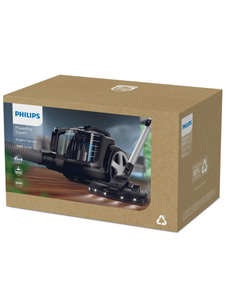 Vacuum Cleaner, PHILIPS, PowerPro Expert 7000 series, Bagless, 900 Watts, Capacity 2 l, Noise 75 dB, Black, Weight 5.5 kg, FC97
