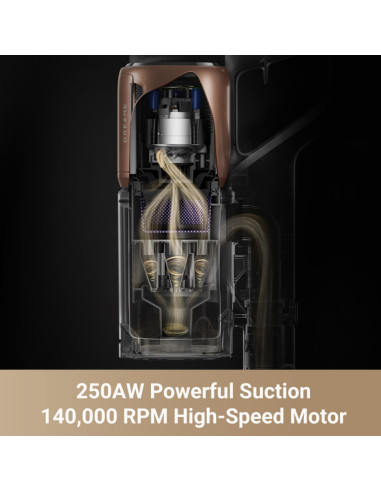 Vacuum Cleaner, DREAME, Z20, Dry, 2-in-1 stick vacuum, Black/Copper, Bagless, Battery, Suction power 28000 Pa, 2.2 kg, VZV16A