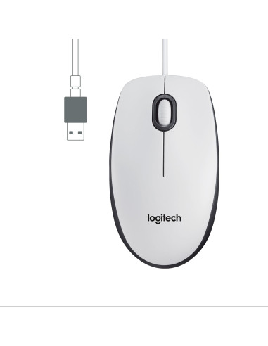 MOUSE USB OPTICAL M100/WHITE 910-006764 LOGITECH