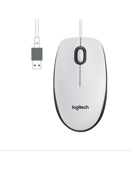 MOUSE USB OPTICAL M100/WHITE 910-006764 LOGITECH