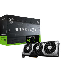 Graphics Card, MSI, NVIDIA, GeForce RTX 5080, 16 GB, GDDR7, 256 bit, PCI Express x16 5.0, Active, RTX508016GVEN3XOCBLK