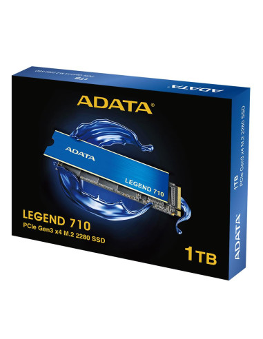 SSD, ADATA, LEGEND 710, 1TB, M.2, PCIE, NVMe, 3D NAND, Write speed 1800 MBytes/sec, Read speed 2400 MBytes/sec, TBW 260 TB, MTB