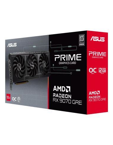 Graphics Card, ASUS, AMD, Radeon RX 9070 GRE, 2280 MHz, 12 GB, GDDR6, 192 bit, PCI Express 5.0, Active, PRIME-RX9070GRE-O12G