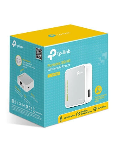 Wireless Router, TP-LINK, Portable 3G/4G Wireless N Router, Wi-Fi 4 (802.11n), Data speed 150 Mbit/s, Ethernet WAN Yes, Etherne