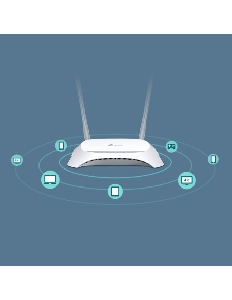 Wireless Router, TP-LINK, TL-MR3420, Wi-Fi 4 (802.11n), Data speed 300 Mbit/s, Ethernet WAN Yes, WAN connection type RJ-45, Eth