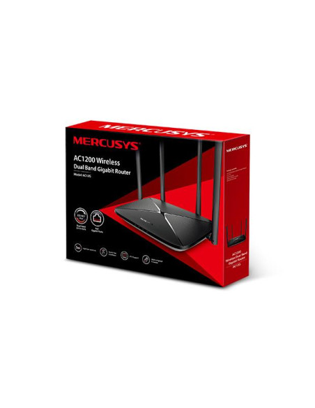 Wireless Router, MERCUSYS, Wireless Router, 1167 Mbps, LAN WAN ports 4, Number of antennas 4, AC12G