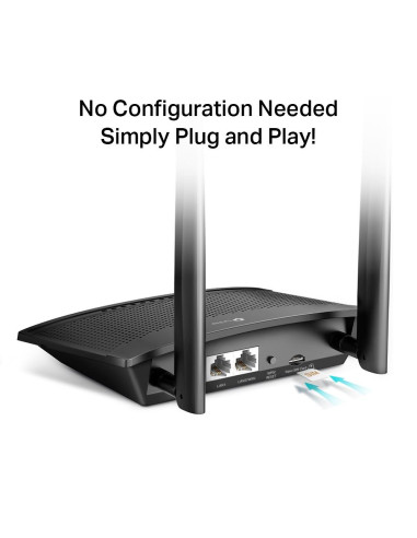 Wireless Router, TP-LINK, TL-MR100, Wi-Fi 4 (802.11n), Data speed 300 Mbit/s, Ethernet WAN Yes, SIM card slot Yes, WAN connecti