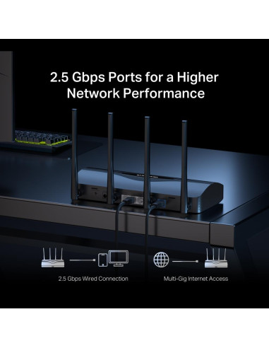 Wireless Router, MERCUSYS, Router, 3600 Mbps, Number of antennas 4, MR27BE