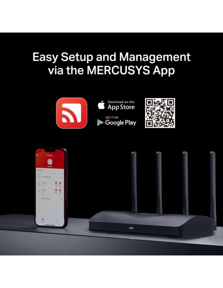 Wireless Router, MERCUSYS, Router, 3600 Mbps, Number of antennas 4, MR27BE