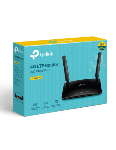 Wireless Router, TP-LINK, TL-MR150, Wi-Fi 4 (802.11n), Data speed 300 Mbit/s, Ethernet WAN Yes, DSL WAN Yes, SIM card slot Yes,