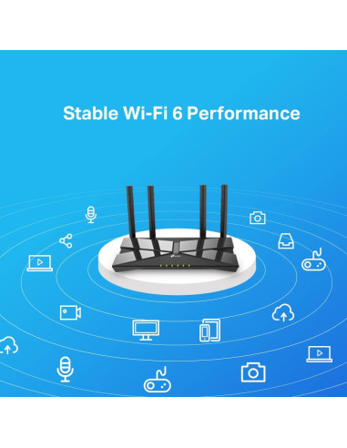 Wireless Router, TP-LINK, Wireless Router, 1500 Mbps, Wi-Fi 6, IEEE 802.11a, IEEE 802.11 b/g, IEEE 802.11n, IEEE 802.11ac, IEEE