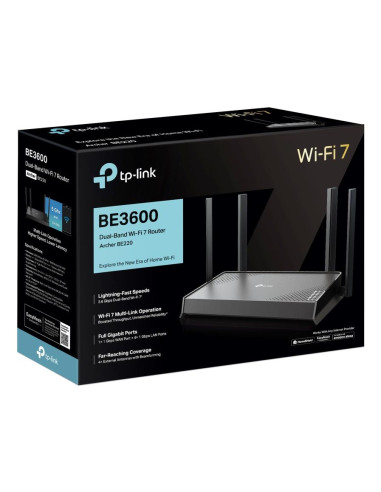 Wireless Router, TP-LINK, 3600 Mbps, Number of antennas 4, ARCHERBE220