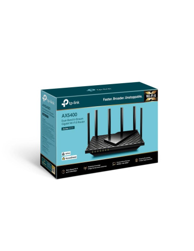 Wireless Router, TP-LINK, 5400 Mbps, Wi-Fi 6, USB 3.0, 1 WAN, 4x10/100/1000M, Number of antennas 6, ARCHERAX73
