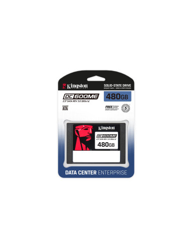 SSD, KINGSTON, 480 GB, Serial ATA III, 2.5", Write speed 470 MB/s, Read speed 560 MB/s, 876xTBW rating, MTBF 2000000 h, SEDC600
