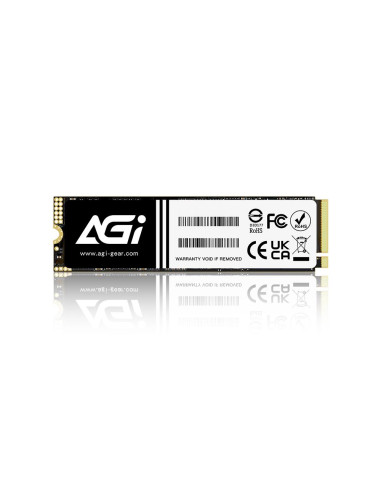 SSD, AGI, 300xTBW rating, MTBF 1600000 h, Read speed 3000 MB/s, Write speed 1400 MB/s, NVMe Yes, PCI Express 3.0, M.2, 512 GB, 