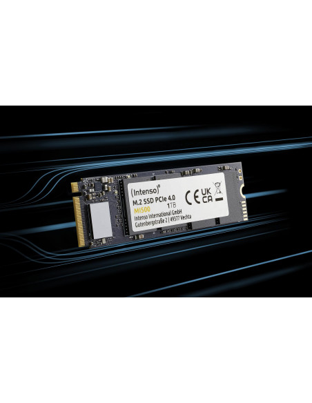 SSD, INTENSO, MI500, 1TB, M.2, NVMe, 3D NAND, Write speed 4500 MBytes/sec, Read speed 5300 MBytes/sec, 4mm, TBW 600 TB, MTBF 15