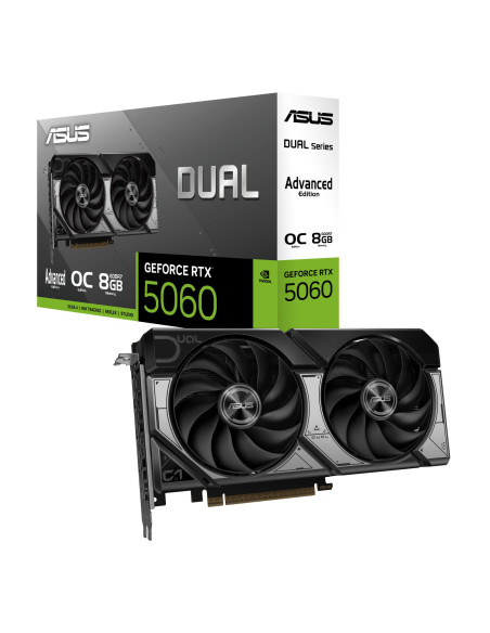 Graphics Card, ASUS, NVIDIA, GeForce RTX 5060, 8 GB, GDDR7, 128 bit, PCI Express 5.0, Active, DUAL-RTX5060-O8G-A