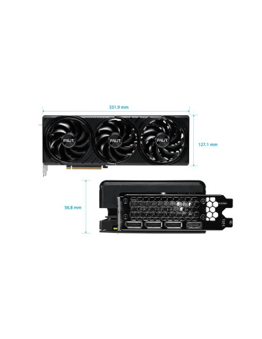 Graphics Card, PALIT, NVIDIA, GeForce RTX 5080, 2295 MHz, 16 GB, GDDR7, 256 bit, PCI Express 5.0, Active, NE75080U19T2-GB2035S
