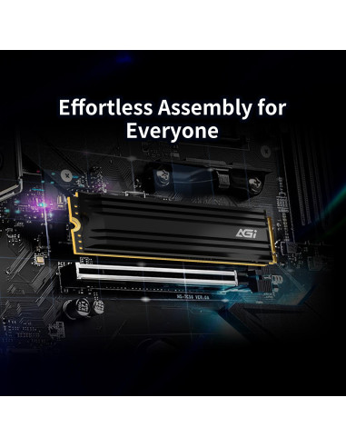 SSD, AGI, 750xTBW rating, MTBF 2000000 h, Read speed 7400 MB/s, Write speed 5200 MB/s, NVMe Yes, PCI Express 4.0, M.2, 1000 GB,