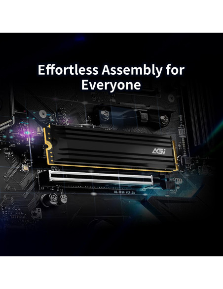 SSD, AGI, 750xTBW rating, MTBF 2000000 h, Read speed 7400 MB/s, Write speed 5200 MB/s, NVMe Yes, PCI Express 4.0, M.2, 1000 GB,