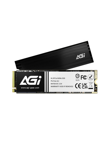 SSD, AGI, 750xTBW rating, MTBF 2000000 h, Read speed 7400 MB/s, Write speed 5200 MB/s, NVMe Yes, PCI Express 4.0, M.2, 1000 GB,