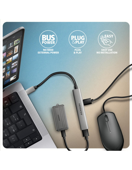 I/O HUB USB3.2 4PORT/0.12M HUE-STC AXAGON