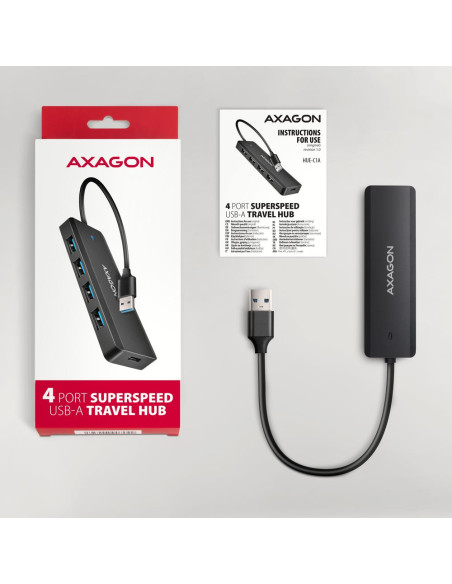 I/O HUB USB TRAVEL/0.19M HUE-C1A AXAGON