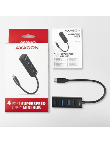 I/O HUB USB-C 4PORT MINI/0.2M HUE-M1C AXAGON