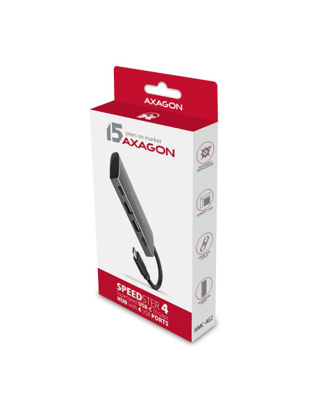 I/O HUB USB3.2 4PORT/0.13M HMC-4G2 AXAGON