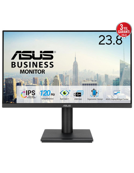 LCD Monitor, ASUS, 23.8 ", 1920 x 1080 pixels, Full HD, Native aspect ratio 16:9, LED, Flat, 90LM02W1-B01171