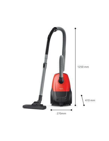 Vacuum Cleaner, PHILIPS, Input power 800 W, Dust capacity 3 L, Cylinder vacuum, Cleaning type Dry, Dust container Dust bag, Col