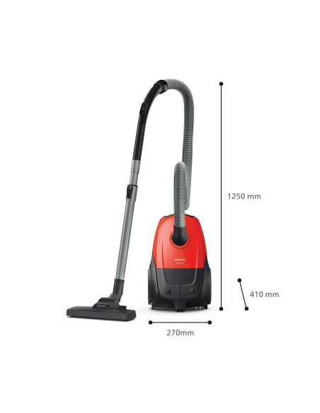 Vacuum Cleaner, PHILIPS, Input power 800 W, Dust capacity 3 L, Cylinder vacuum, Cleaning type Dry, Dust container Dust bag, Col