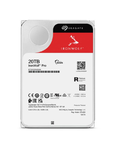 HDD, SEAGATE, IronWolf Pro, 20TB, SATA, 256 MB, 7200 rpm, 3,5", ST20000NT001