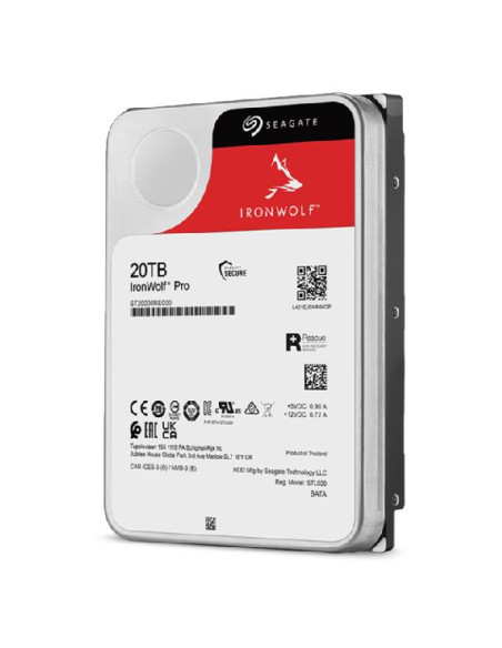 HDD, SEAGATE, IronWolf Pro, 20TB, SATA, 256 MB, 7200 rpm, 3,5", ST20000NT001
