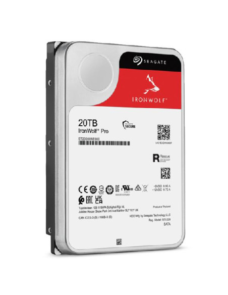 HDD, SEAGATE, IronWolf Pro, 20TB, SATA, 256 MB, 7200 rpm, 3,5", ST20000NT001