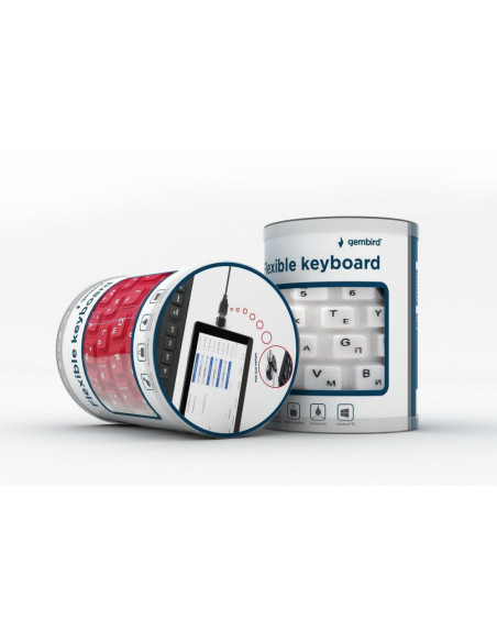 KEYBOARD FLEXIBLE USB ENG/BLACK KB-109F-B GEMBIRD