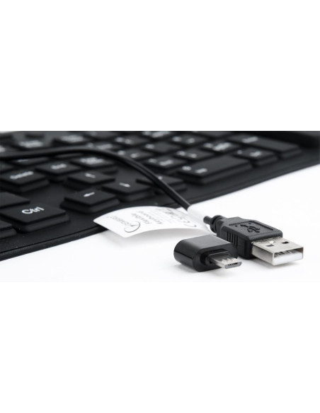 KEYBOARD FLEXIBLE USB ENG/BLACK KB-109F-B GEMBIRD