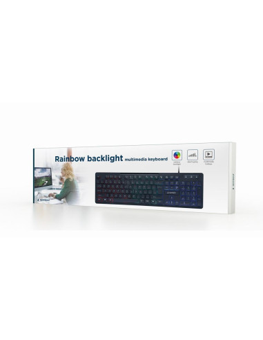 KEYBOARD MULTIMEDIA USB ENG/BLACK KB-UML-02 GEMBIRD
