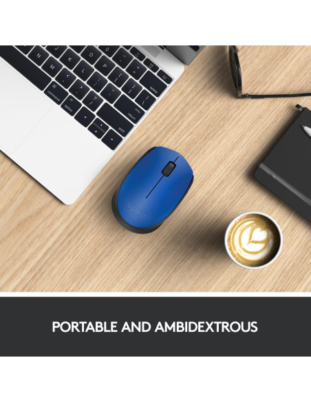 MOUSE USB OPTICAL WRL M171/BLUE 910-004640 LOGITECH