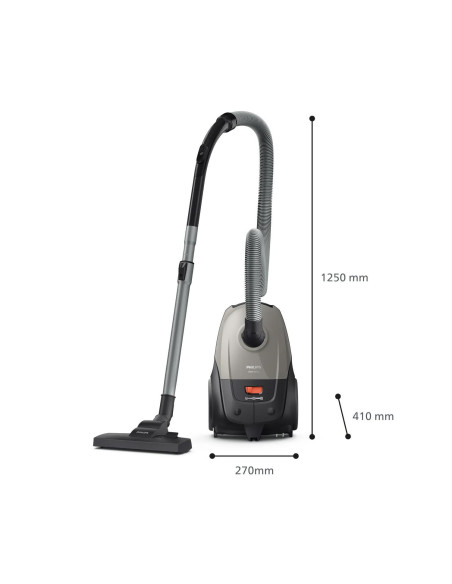Vacuum Cleaner, PHILIPS, Input power 850 W, Dust capacity 3 L, Cylinder vacuum, Cleaning type Dry, Dust container Dust bag, Col