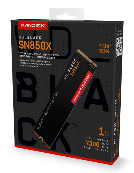 SSD, SANDISK, 600xTBW rating, Read speed 7300 MB/s, Write speed 6300 MB/s, NVMe Yes, PCI Express 4.0, M.2, 1000 GB, POWERED BY 