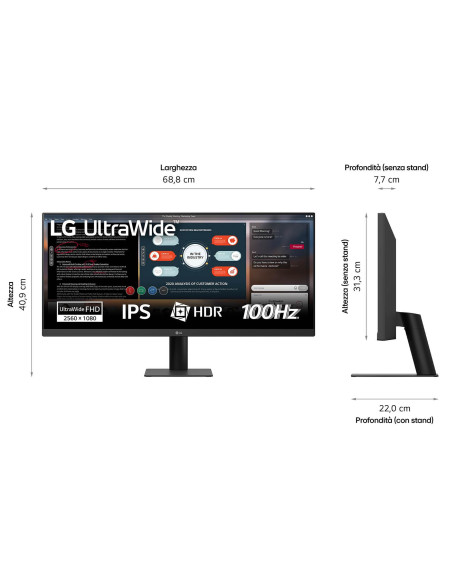 LCD Monitor, LG, 29U511A-B, 29", Gaming/21 : 9, Panel IPS, 2560x1080, 21:9, 100 Hz, 1 ms, 29U511A-B