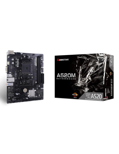 Mainboard, BIOSTAR, AMD A520, Socket AM4, micro ATX, RAM DDR4-SDRAM, 2xSlots, 1xNumber of M.2 (M) slots, A520MHP2.0
