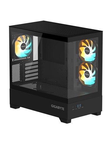 Case, GIGABYTE, C201 PANORAMIC, MidiTower, Case product features Rackmountable/Removeable HDD basket/Transparent panel, Not inc